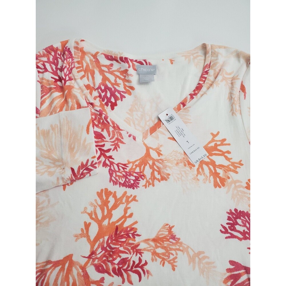 Chico's‎ Women's Long Sleeve V-Neck Casual Blouse, M